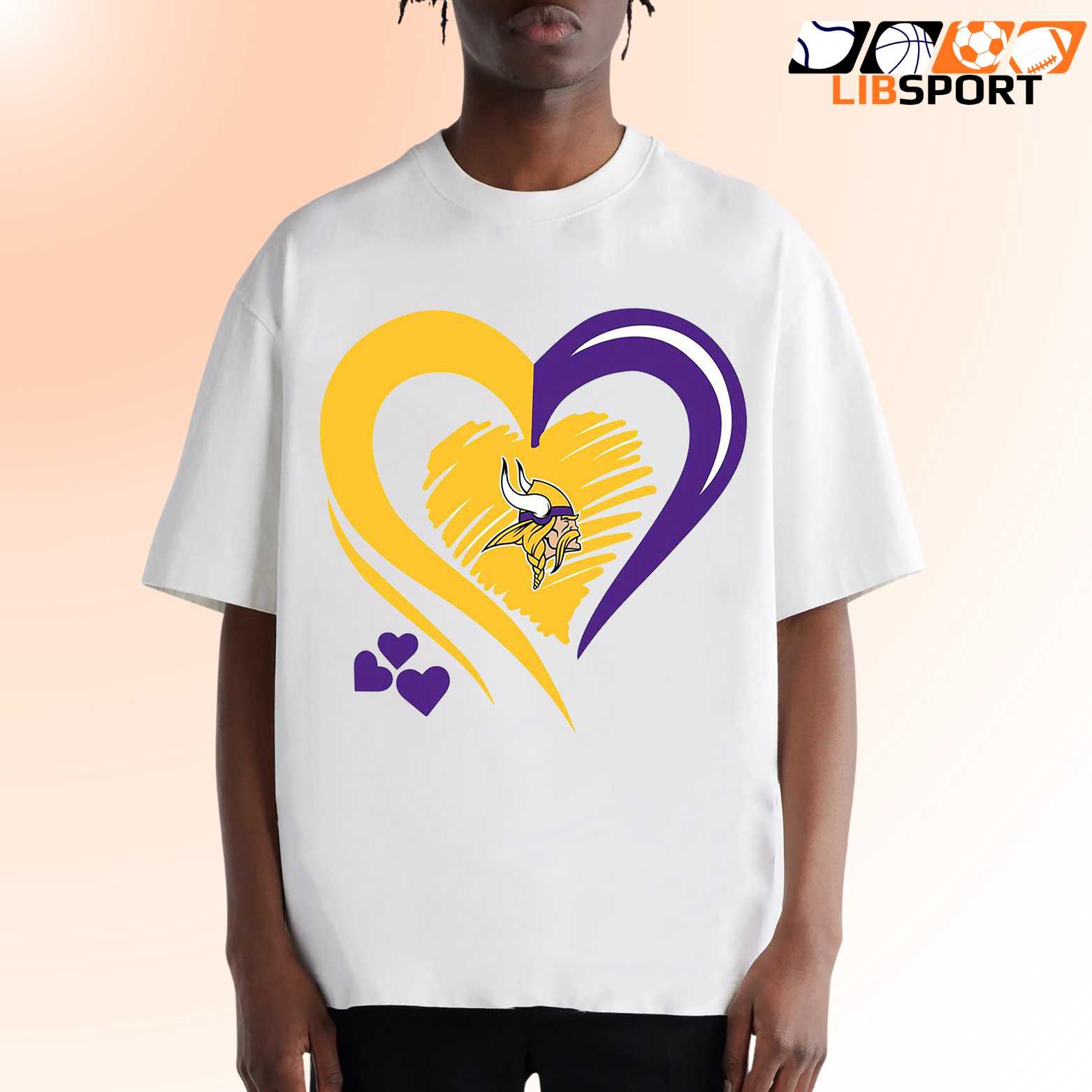 Minnesota Vikings Heart T Shirt, Love Nfl Football Tee, Game Day Shirt